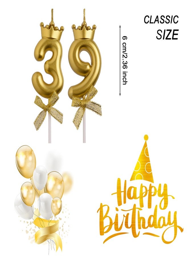 AOOLADA 39th 93rd Birthday Candles, Gold 93 39 Year Old Cake Topper Number Birthday Candles, Birthday Party Decorations Gifts for Women Men - Image 2